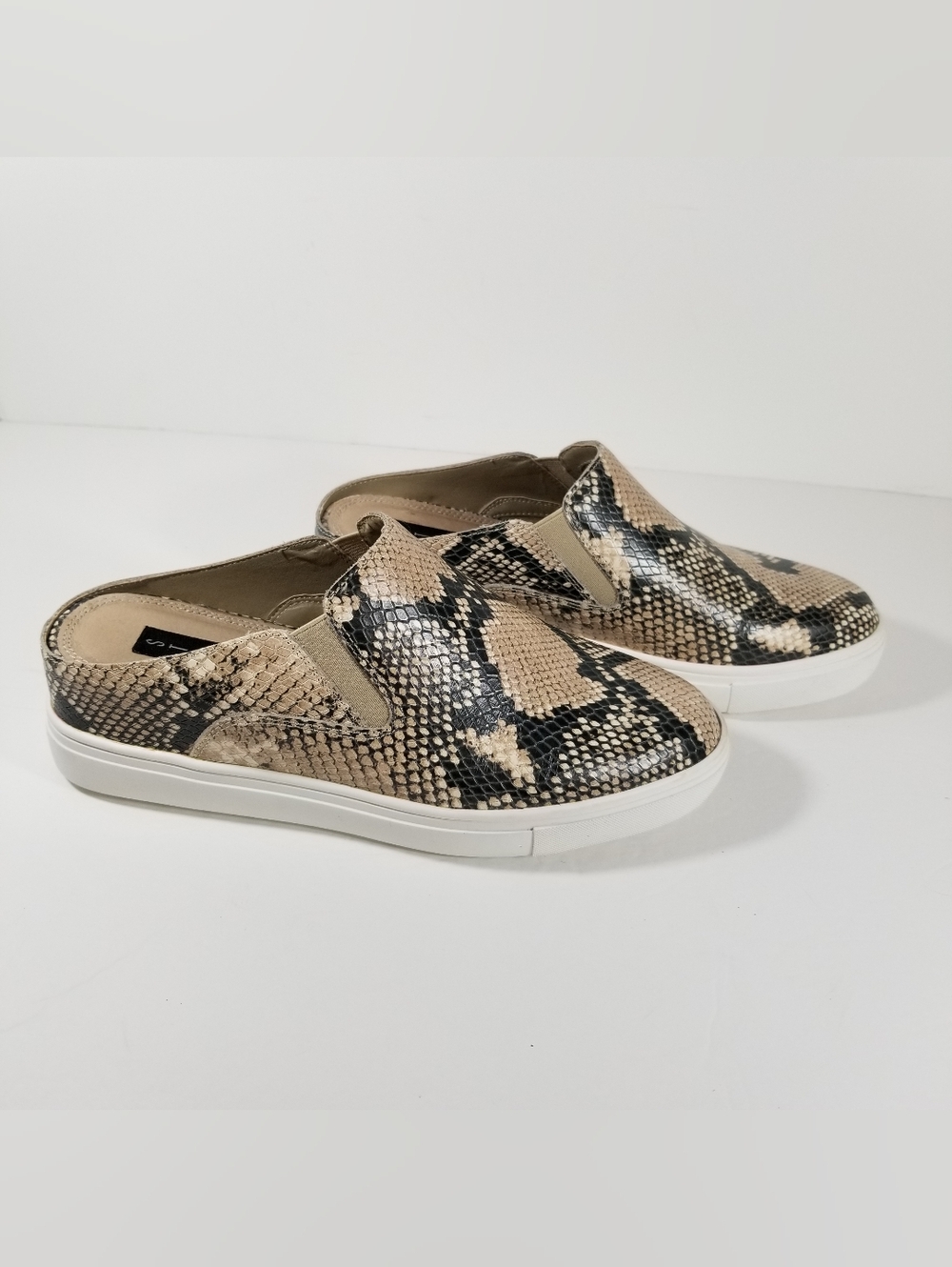 Steven by Steve Madden Women's 8M CLAUDINE Slide Shoes Mules Green Tan Snake